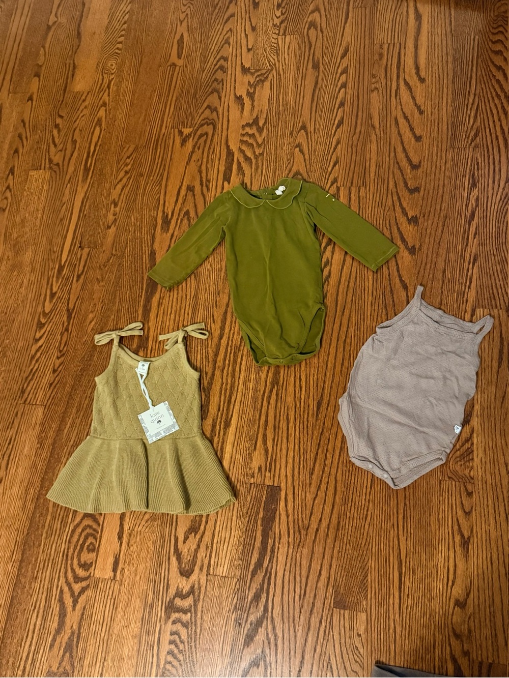 Kate Quinn Pointelle Sweater dress gray label bundle 12-18 months NWT